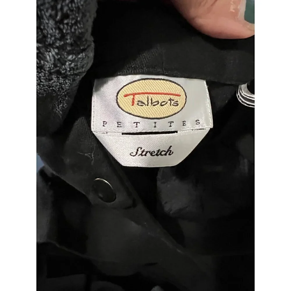 Talbots Petites Stretch Black Pants Size 14 Black‎ Office Career Business